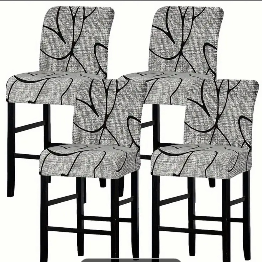 Seat Covers 4Set barstool fabric chair covers stretchy comfortable, easy fit fun